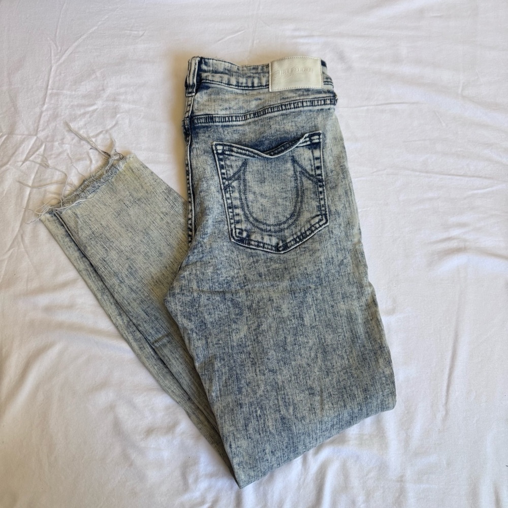 True Religion High Rise Halle Women Jeans - Acid Light Blue
